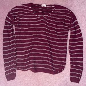Red & White Striped Ladies Sweater